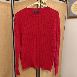 Classic Red Cable Knit Sweater